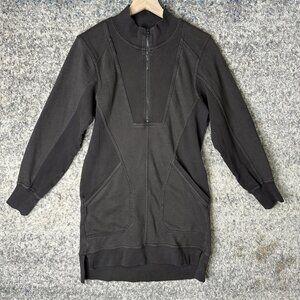 Daily Practice Tunic Sweatshirt Womens XS Gray 1/4 Zip Mock Neck Pockets Long